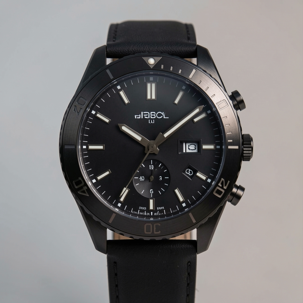 Samsung Galaxy Watch 6 Classic cu cadran rotund din oțel inoxidabil argintiu și brățară din piele maro pe suprafață neagră lucioasă