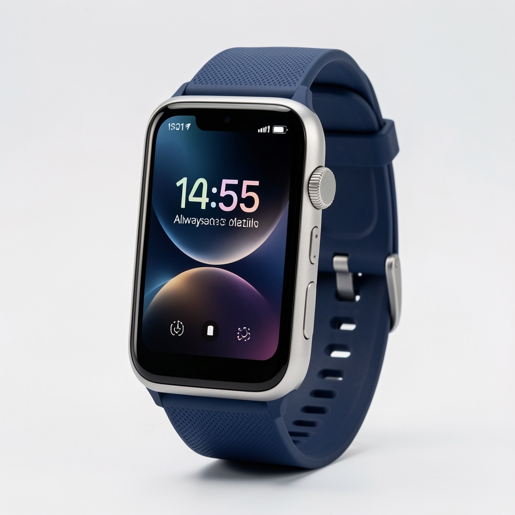 Xiaomi Watch S3 argintiu cu curea sport albastru-navy, ecran AMOLED cu always-on display, autonomie 15 zile, rezistent apă 5ATM
